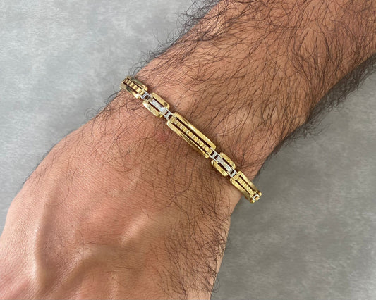 Man Bracelet - Gold Bracelet For Men In Lebanon - White Gold & Pink Gold In Lebanon