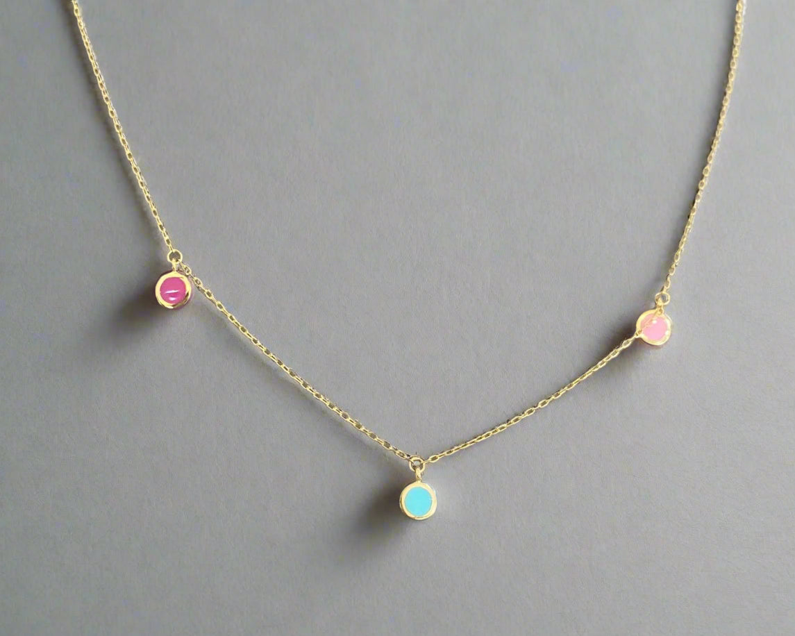Colored Gold Necklace - Designer Gold Necklace In Lebanon- Gold Gifts For Women In Lebanon