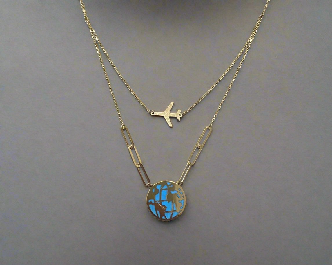 Colored Gold Necklace - Designer Gold Necklace In Lebanon - Gold Gifts For Women In Lebanon