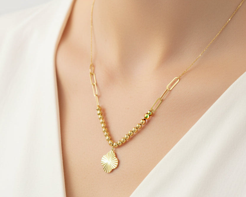 Simple Necklace | 50% off diamonds Saleh Jewelry, 18k gold Zouk branch Saleh Jewelry, bridal gold summer 2025 Lebanon