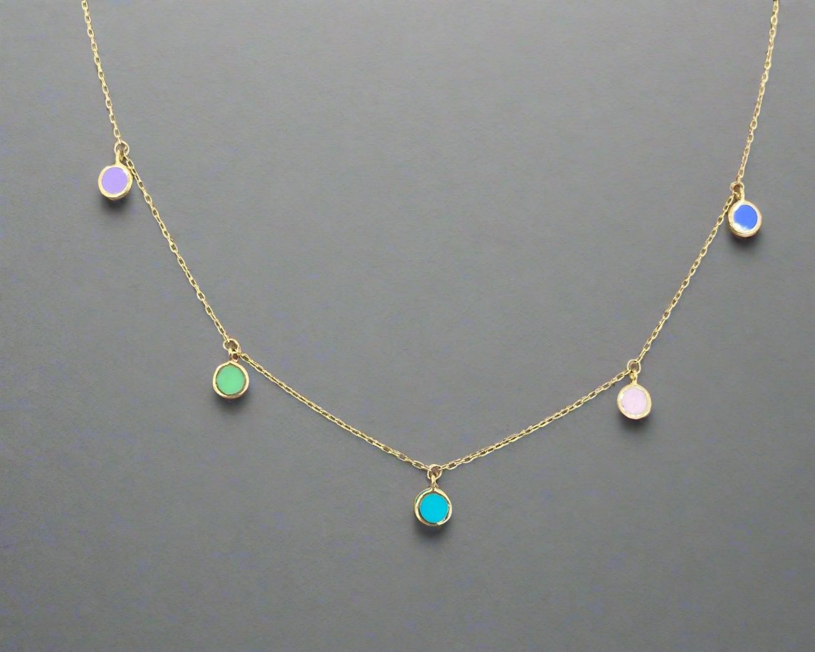 Colored Gold Necklace - Designer Gold Necklace In Lebanon- Gold Gifts For Women In Lebanon