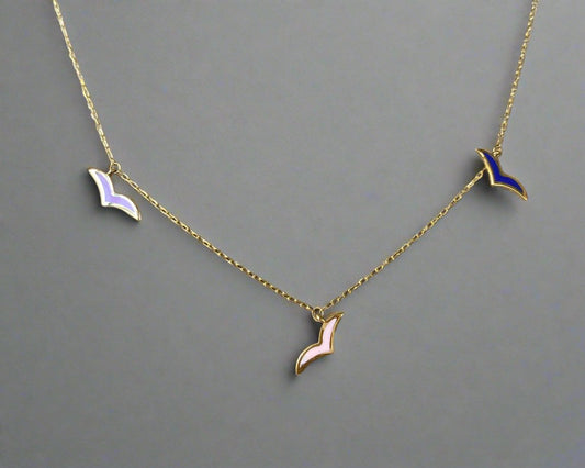 Colored Gold Necklace - Designer Gold Necklace In Lebanon- Gold Gifts For Women In Lebanon