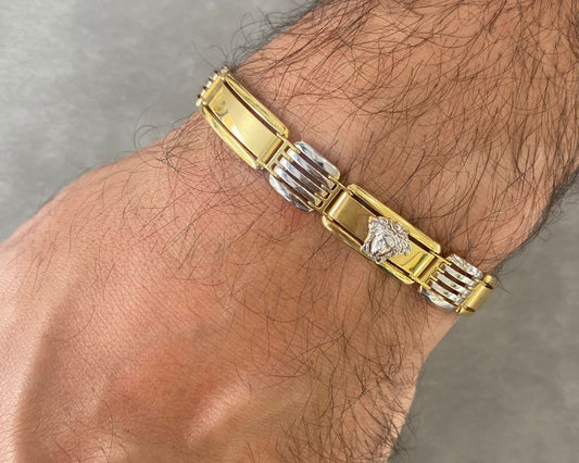 Man Bracelet - Gold Bracelet For Men In Lebanon - White Gold & Pink Gold In Lebanon